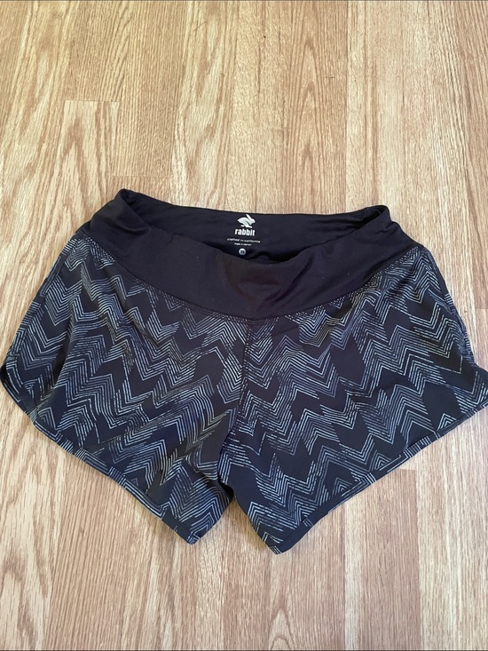 Rabbit Pants - Rabbit Activewear Black Chevron Performance Running Shorts